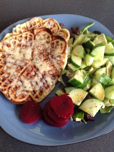 Potato Waffles and garden vege