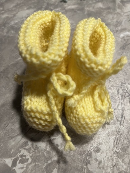 Yellow finished booties